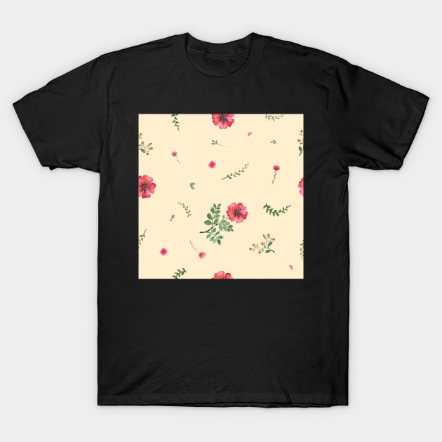 Elegance Seamless pattern with flowers T-Shirt by Olga Berlet